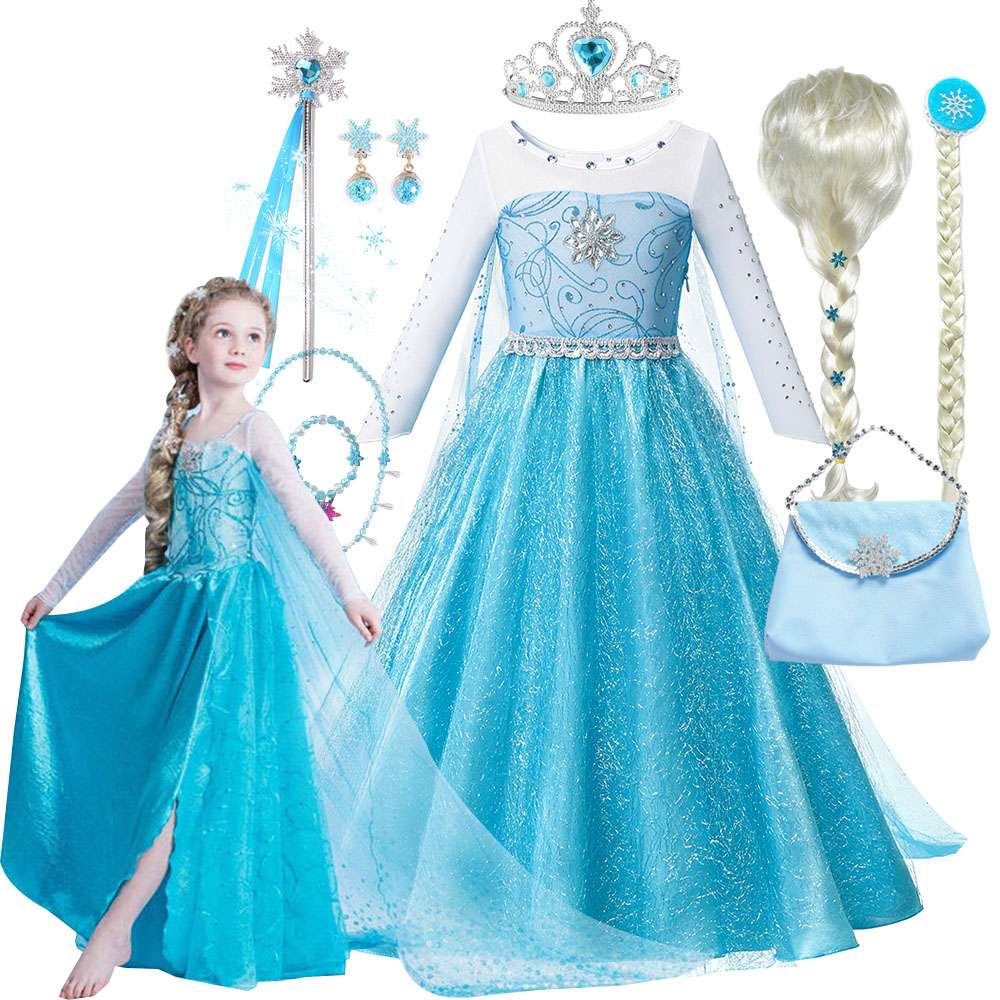 エルザ姫のコスチューム,子供用ビーズドレス,雪,誕生日パーテ - Baby Clothing Dresser のレビューと価格
